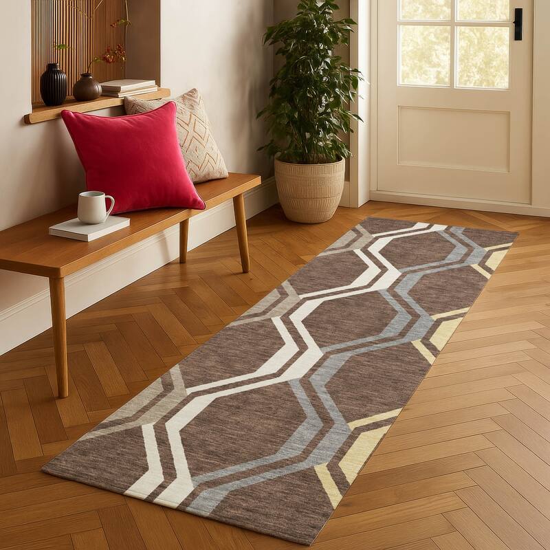 Machine Washable Indoor/ Outdoor Contemporary Dimensions Chantille Rug