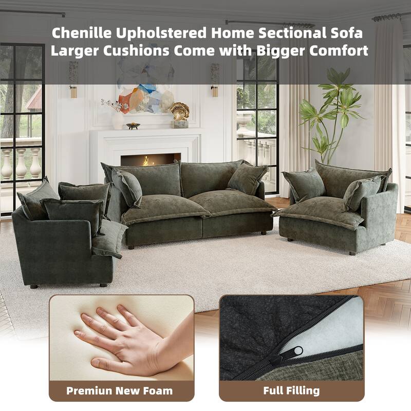 Cloud Chenille Upholstered Modular Sectional Sofa