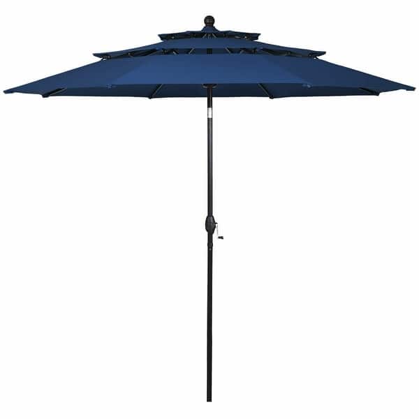 3 patio umbrella pole MASTERCANOPY 9ft 3-Tier Olefin 5-Year-Non-Fading making it perfect for various weather conditions Best Choice Products 10ft 3-Tier