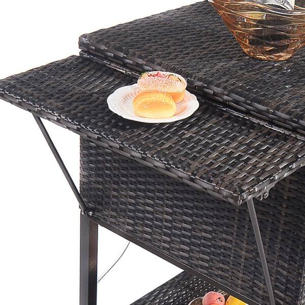 Shop Black Friday Deals On Costway Portable Rattan Cooler Cart Trolley Outdoor Patio Pool Party Overstock 20997906