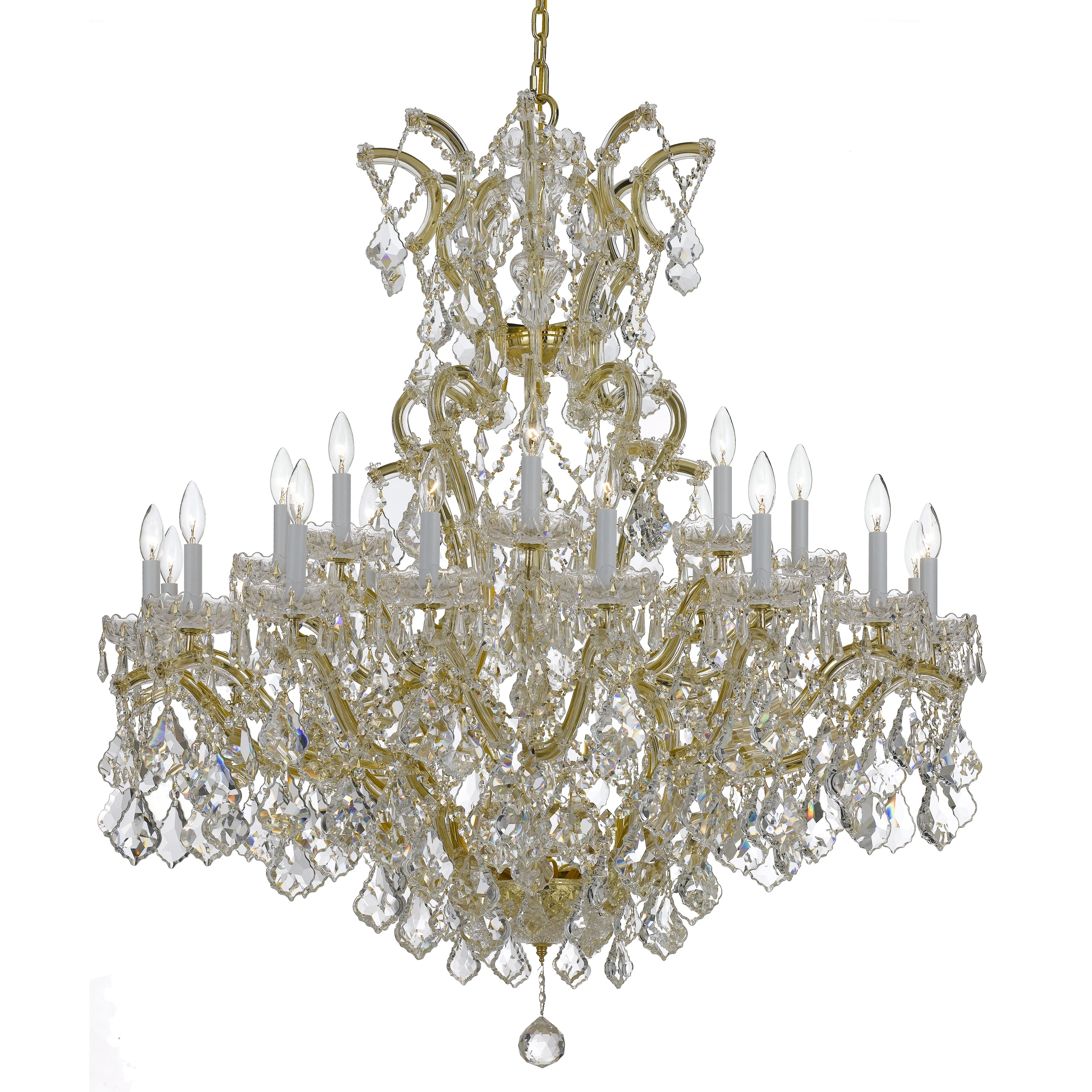 Maria Theresa 25 Light Clear Crystal Gold Chandelier - 46'' W x 48'' H