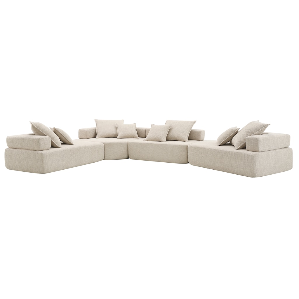 Oversized Modular Sofa,Luxury Boucle Floor Couch Set,Free Combination