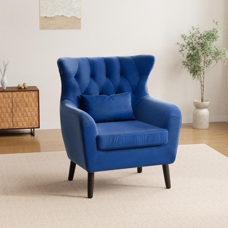 Velvet Upholstered Metal Legs Tuft Thick Cushion Loveseat
