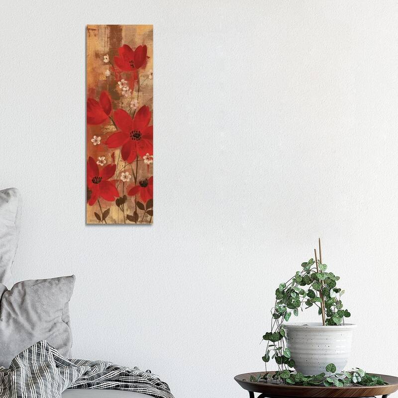 iCanvas "Floral Symphony Red I" by Silvia Vassileva Canvas Print - 36x12x1.5
