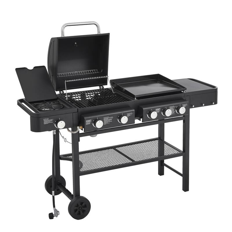 GDF Studio - Firecrest Pro All-in-One Propane Gas Grill with Griddle - Black