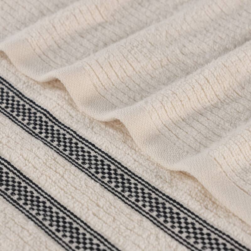 Superior Brea Zero Twist Cotton Ribbed Modern Hand Towel Set of 6