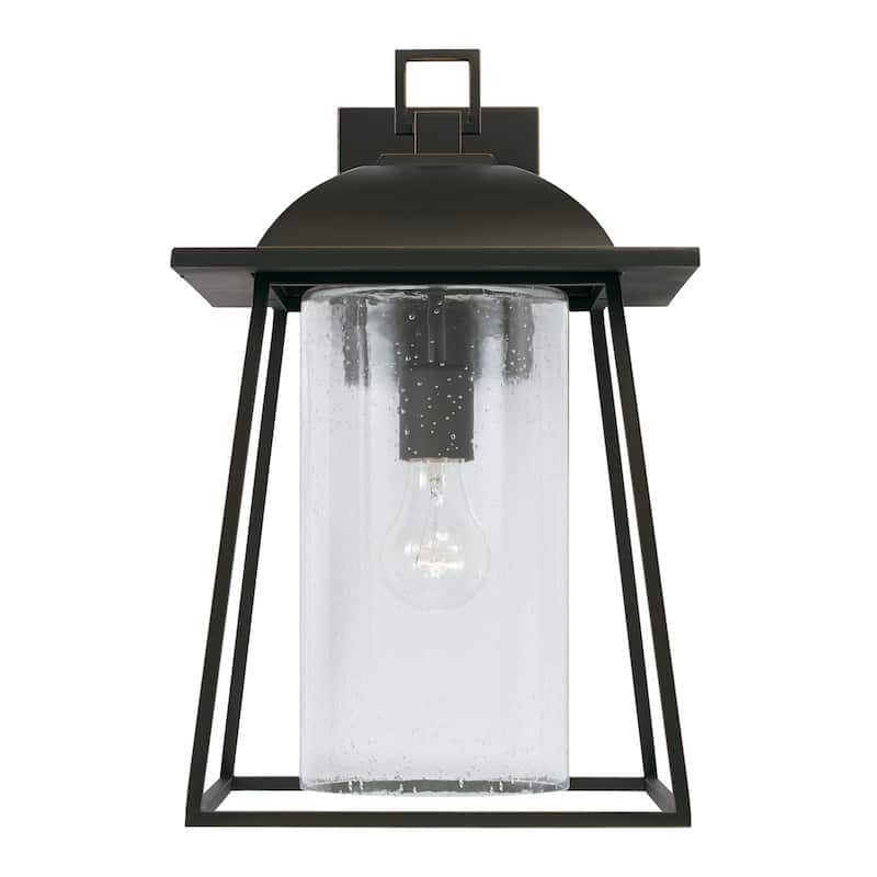 Durham 10.5" 1-light Outdoor Wall Lantern w/ Clear Seeded Glass