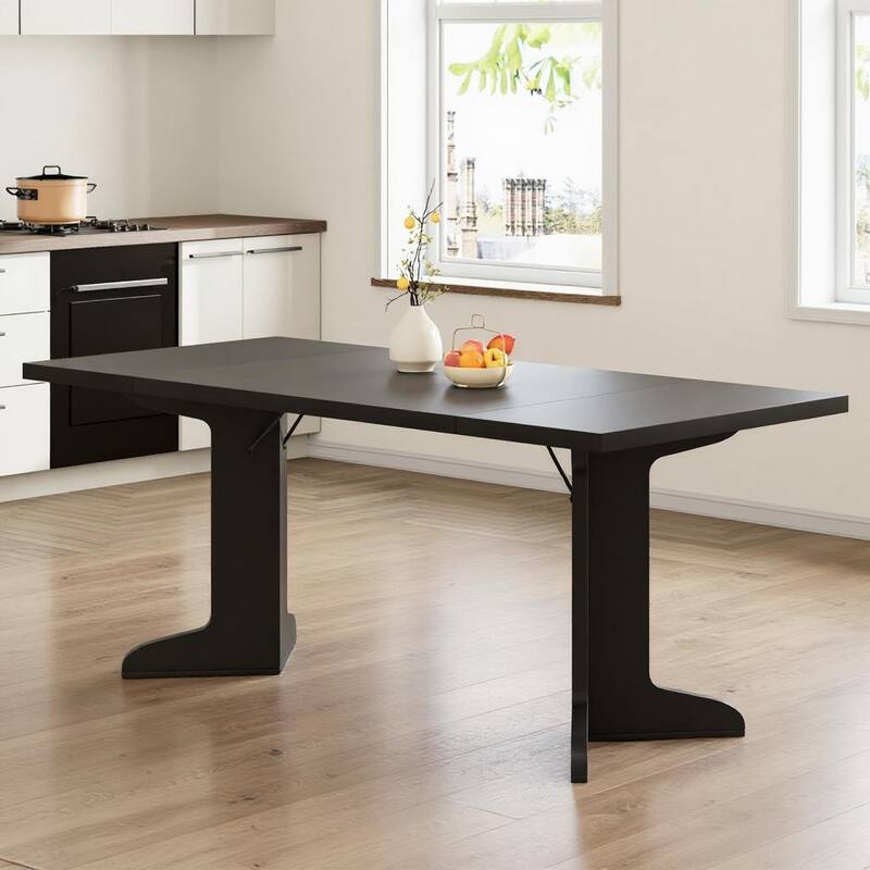 71.1" Farmhouse Rectangle Kitchen Table, with Thicken Tabletop