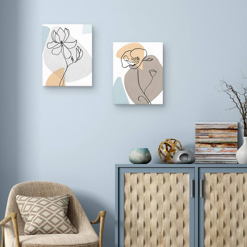 Schizzo Flower I-II Canvas Art Prints