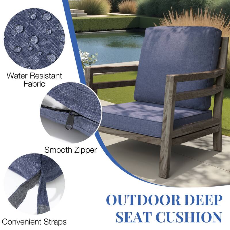 22''D x 21''W x 3.5''T Patio Fabric Outdoor Seat Cushions Set (Seat & Back)