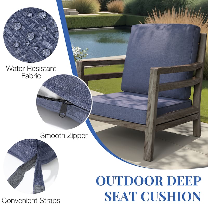 22 x 21 in Patio Premium fabric Outdoor Seat Cushions Set (Seat & Back)