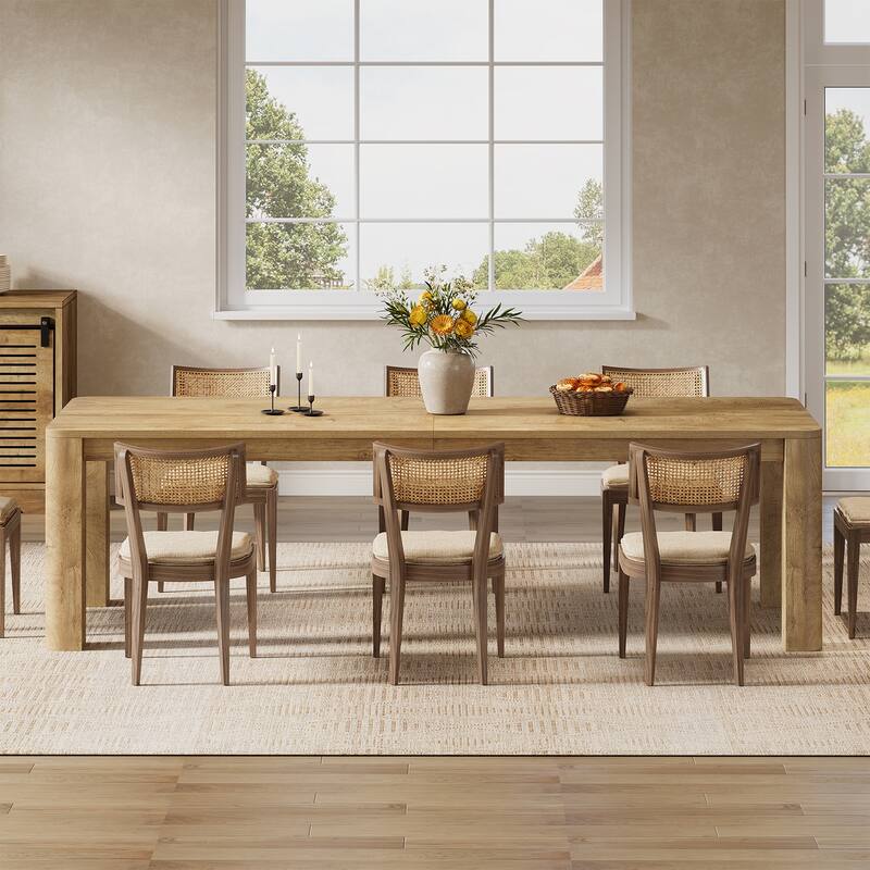 78.7-Inch Farmhouse Kitchen Table with Rounded Edges