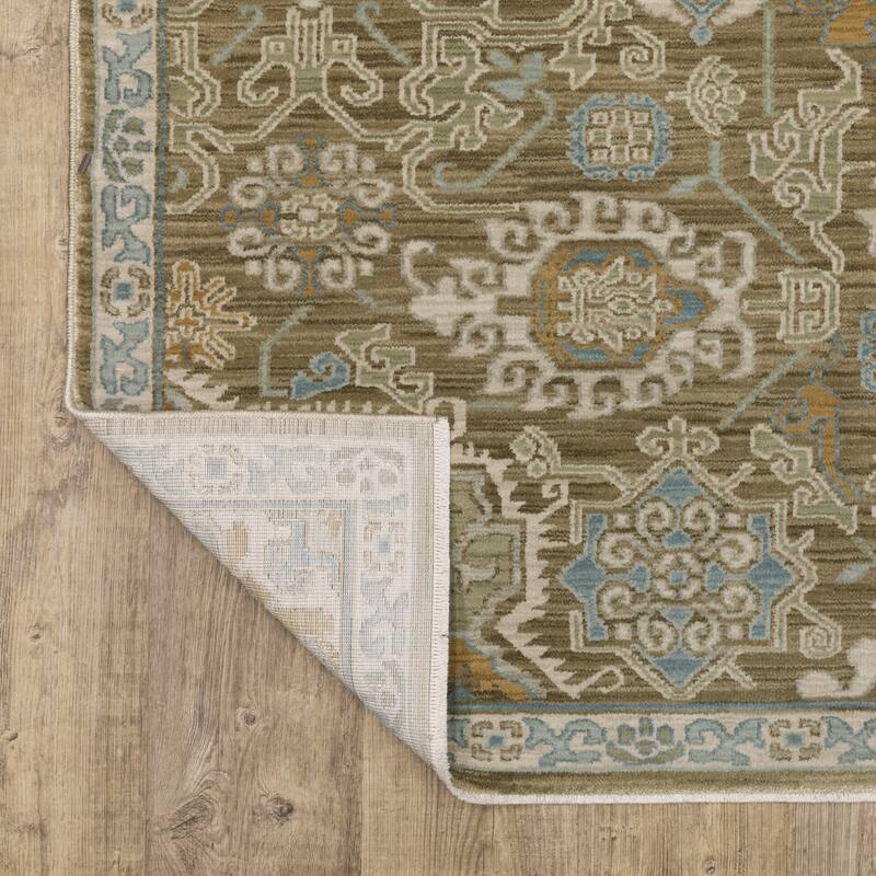 Meadow Bohemian Medallion Brown/ Teal Area Rug
