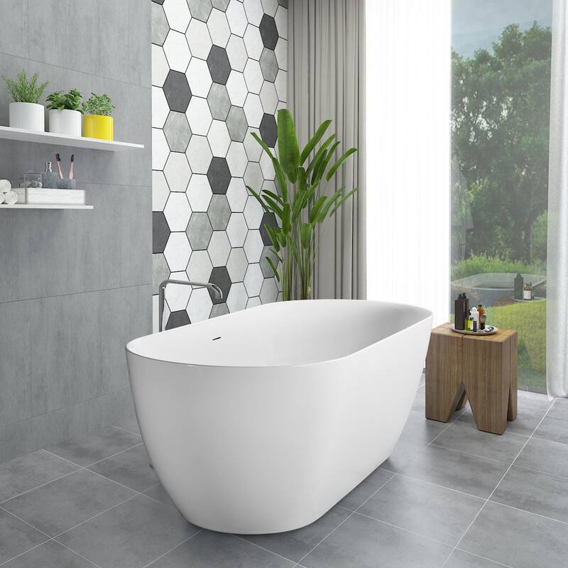 Freestanding Pure Acrylic Sheet Bathtub With Drainage and Overflow