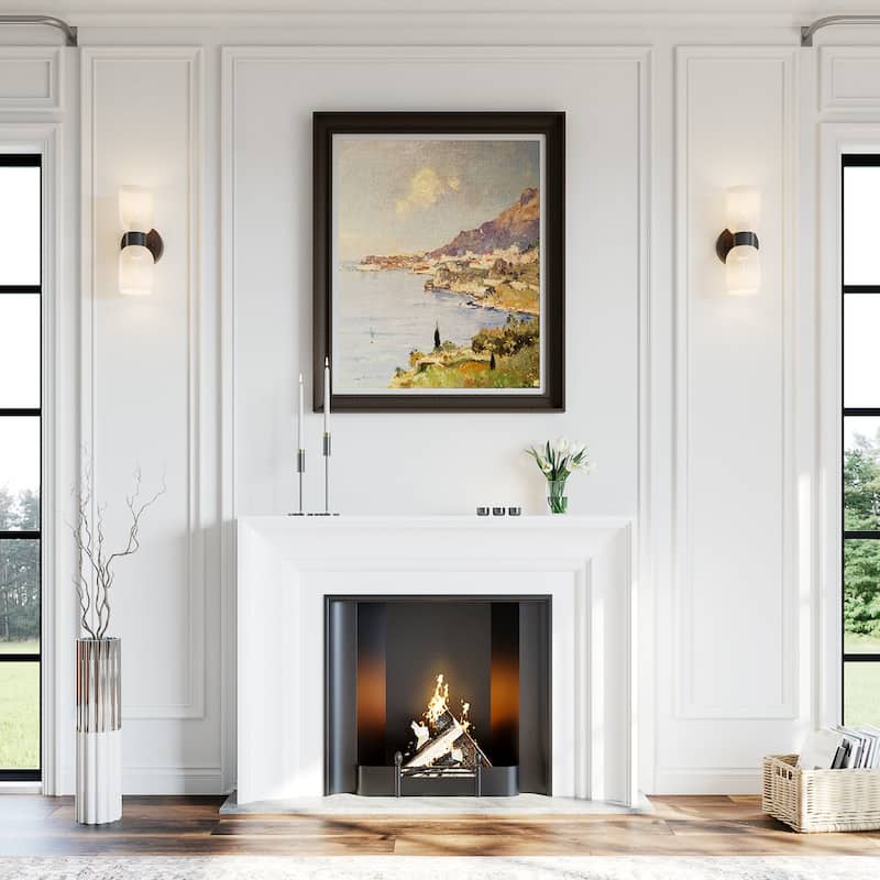 Shuman 2-light Mid-century Modern White Gold Wall Sconce with UL