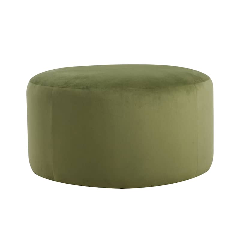 Roomfitters Upholstered Round Ottoman with Corduroy Fabric, Modern Coffee Table Footrest for Living Room