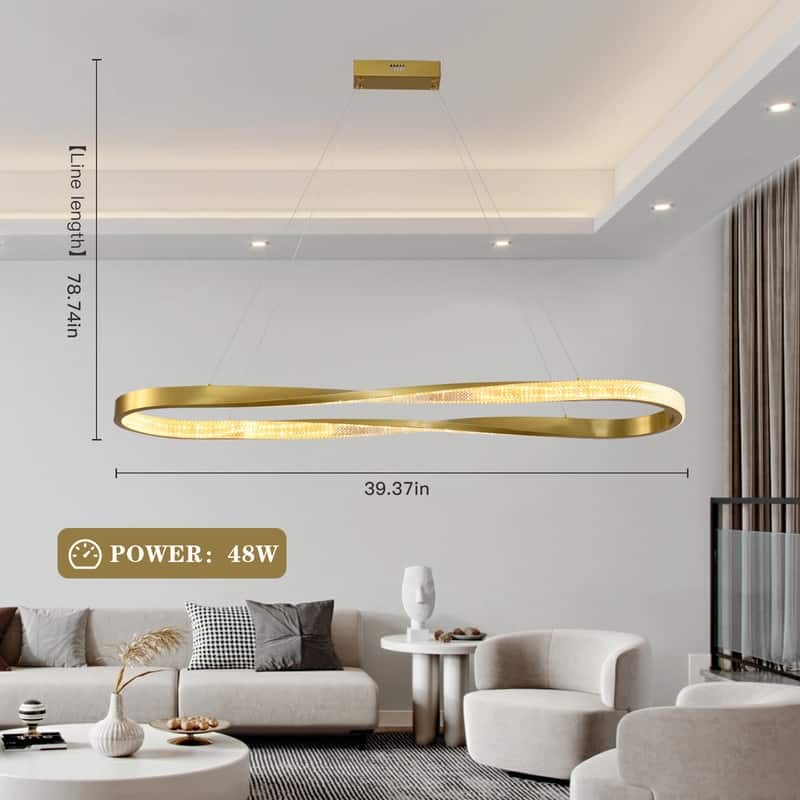 Modern Led Chandelier Dimmable Pendant Light Kitchen Island Lighting
