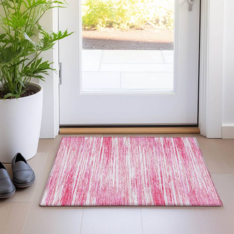 Premium Washable Super Soft Ombre Stripes Mayfield Rug - Pink - 1'8" x 2'6"