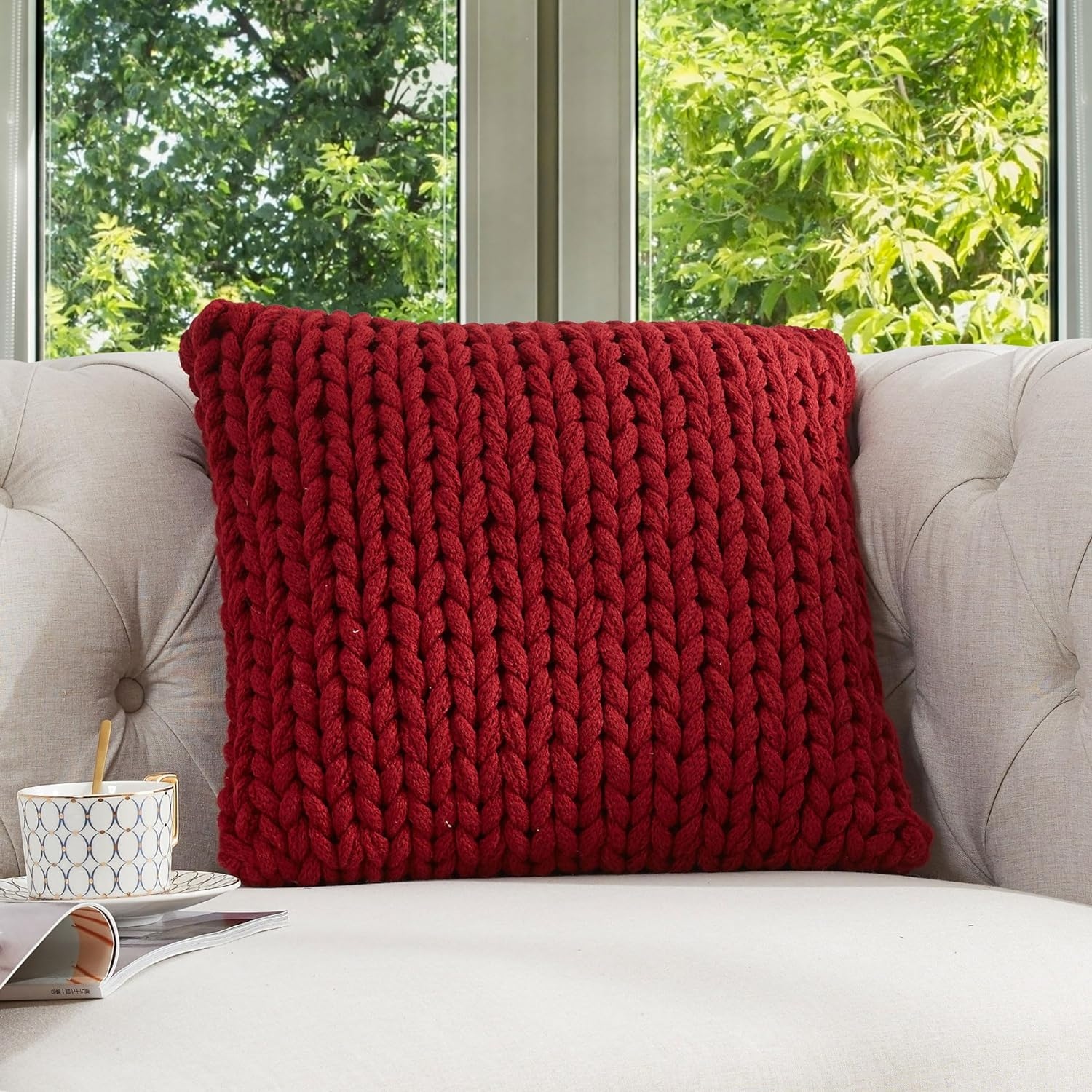 Sweater knit throw pillow deals