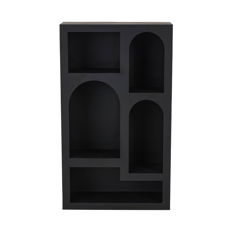 Black or Cream Metal 5 Shelf Geometric Storage Shelving Unit