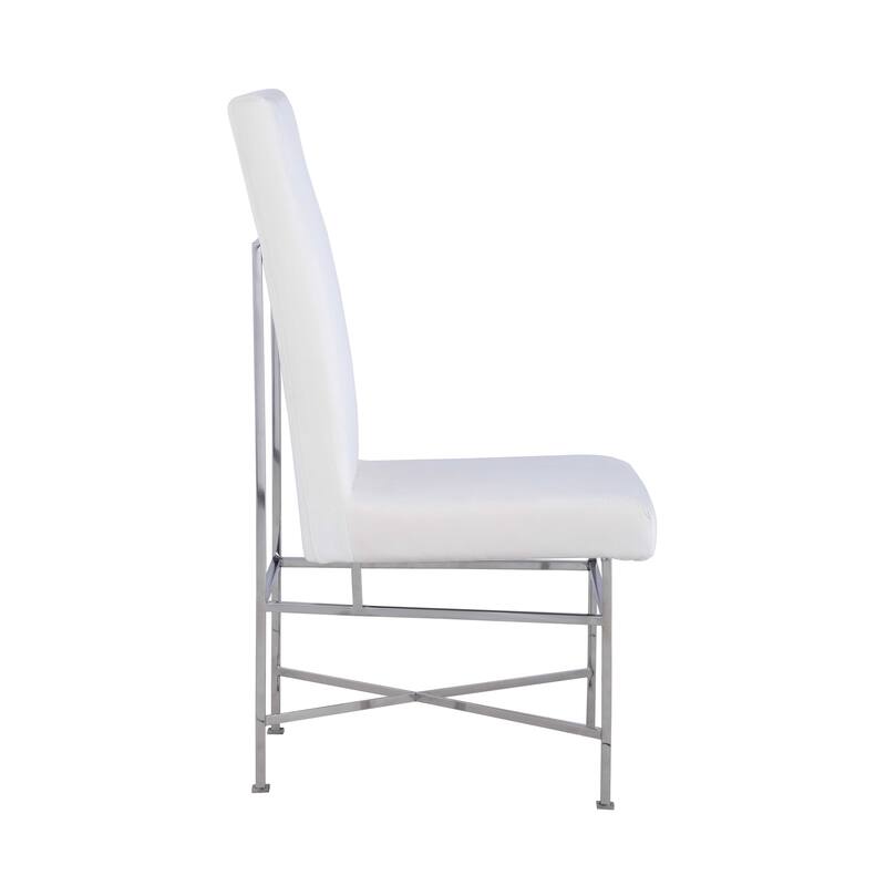 Somette Contemporary Side Chair with Steel Frame, Set of 2