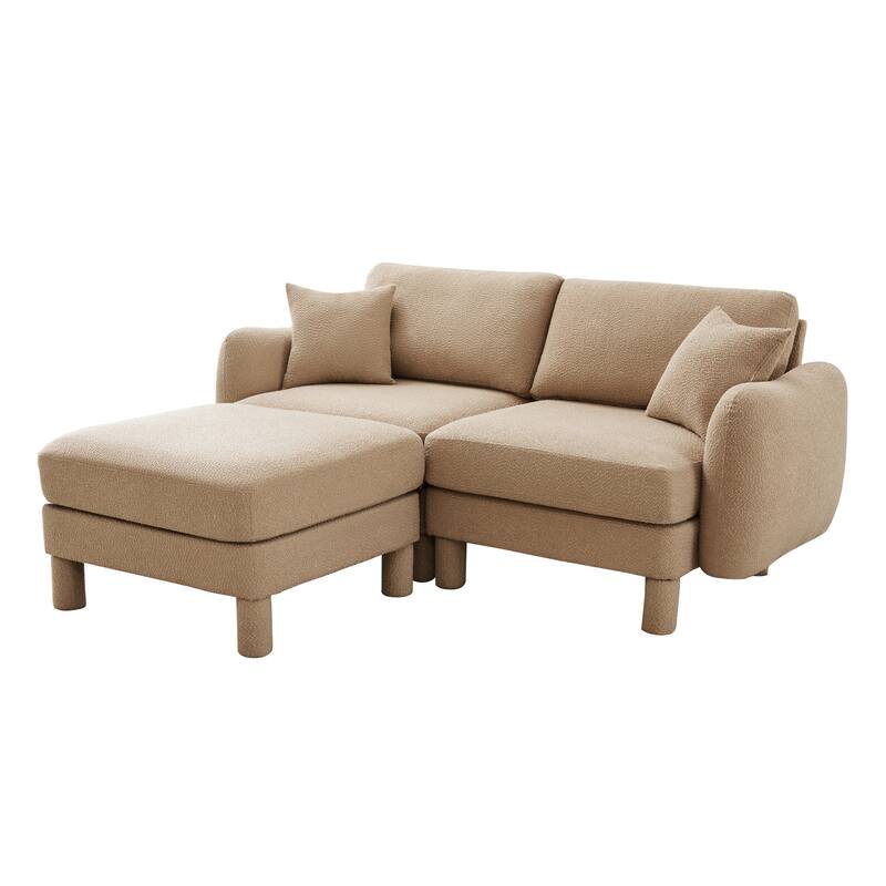 Loveseat Sofa, 78" 2-Seater Upholstered Couch Modern Sectional Couches with Shell-shaped Armrests for Living Room