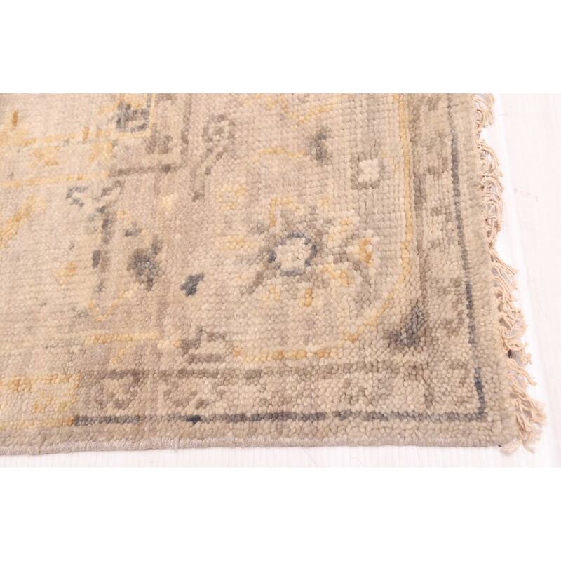 ECARPETGALLERY Hand-knotted Modern Oushak Light Grey Wool Rug - 5'8 x 8'6