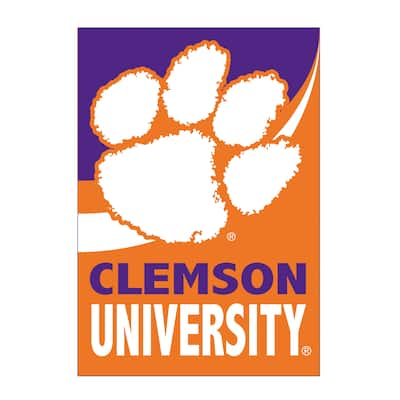 Clemson University Burlap Flag Garden Size