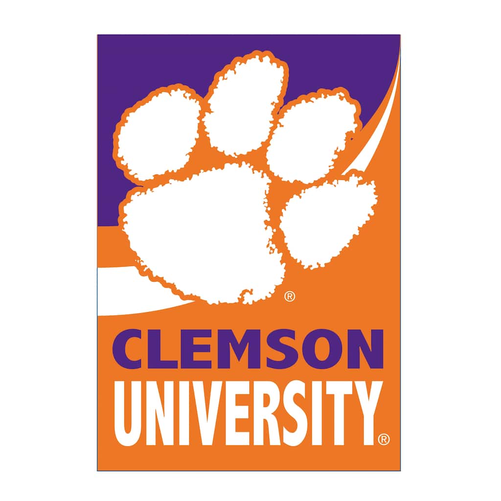 Clemson University Burlap Flag House Size