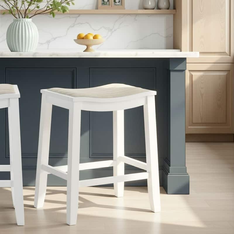Iyani Backless Bar Stool, Counter Height Kitchen Stool with Wood Legs