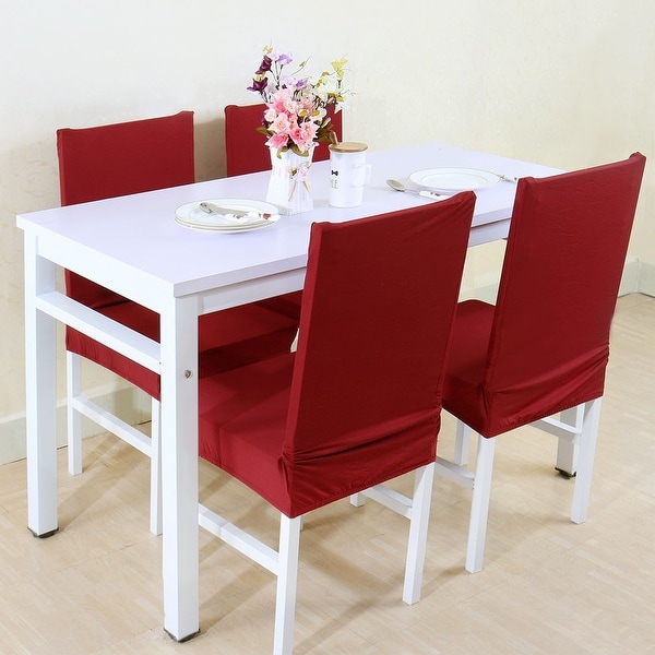 Unique Bargains Burgundy Spandex Stretch Washable Dining Chair Cover Unique Bargains Burgundy Spandex Stretch Washable Dining Chair Cover