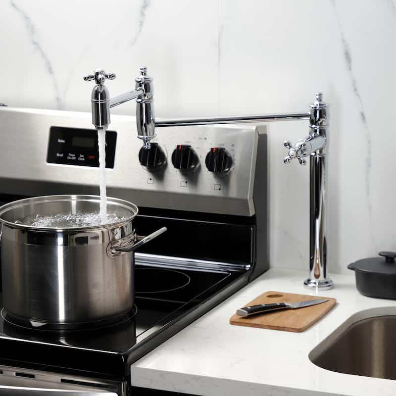 Kingston Brass Restoration Two-Handle 1-Hole Deck Mount Pot Filler Faucet