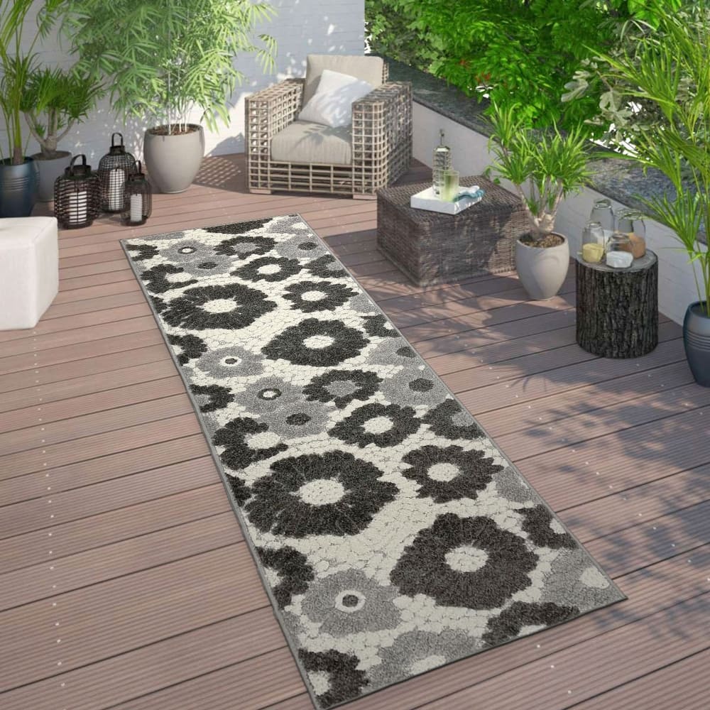 World Rug Gallery Palermo Modern Floral Indoor/Outdoor Area Rug