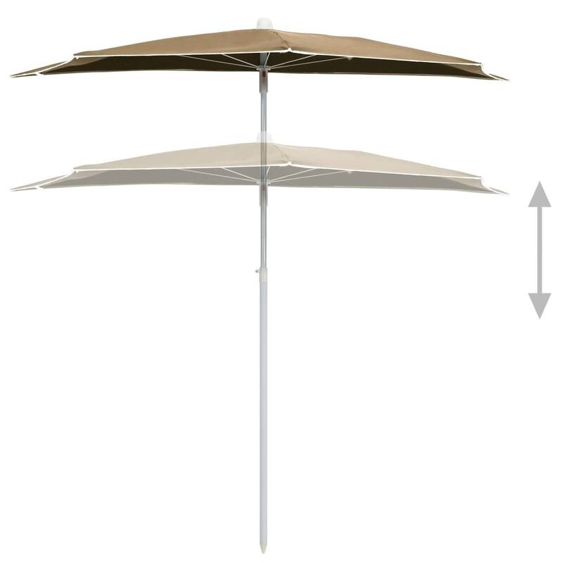 70.9"x35.4" Garden Half Parasol with Pole 8 Colors