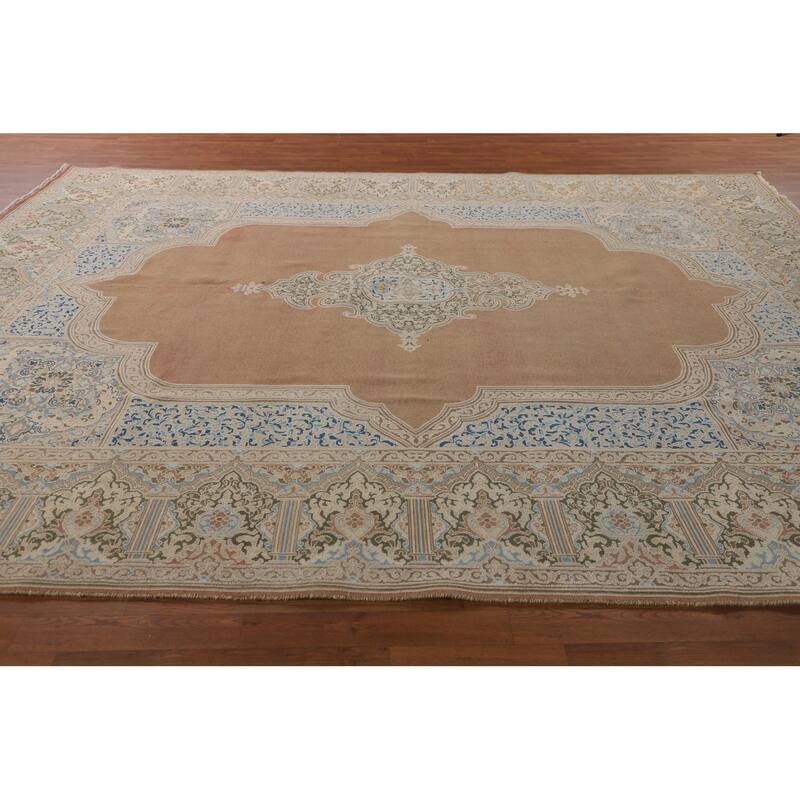 Kerman Persian Vintage Rug Hand-Knotted Wool Carpet - 9'9" x 12'9"
