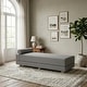 preview thumbnail 59 of 105, Jaxx Alon Daybed - Fold-Out Sleeper Chaise with Premium Memory Foam Queen-Size Mattress - Made in the USA Boucle Dark Grey