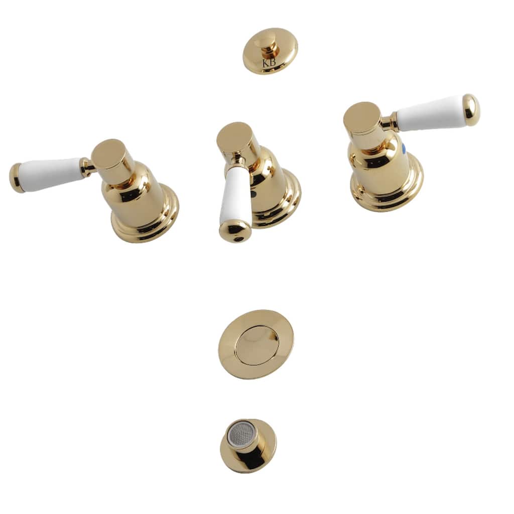 Kingston Brass Paris 1.5 GPM Widespread Bidet Faucet with 3 Lever