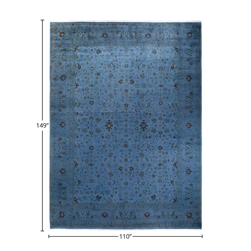 Fine Vibrance, One-of-a-Kind Hand-Knotted Area Rug - Gray, 9' 2" x 12' 5" - 9' 2" x 12' 5"