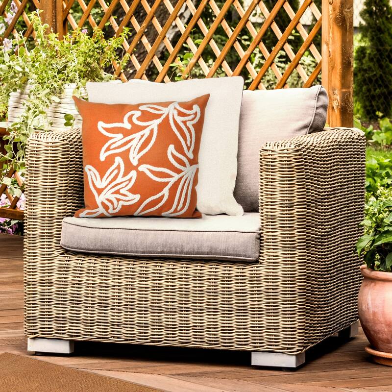 Liora Manne Visions I Windsor Indoor/Outdoor Pillow Orange 20" Square