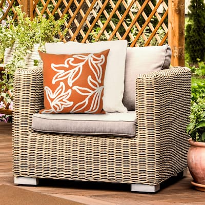 Liora Manne Visions I Windsor Indoor/Outdoor Pillow Orange 20" Square