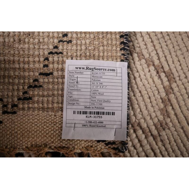 All-Over Trellis Moroccan Oriental Area Rug Handmade Wool Carpet - 8'1"x 11'10"