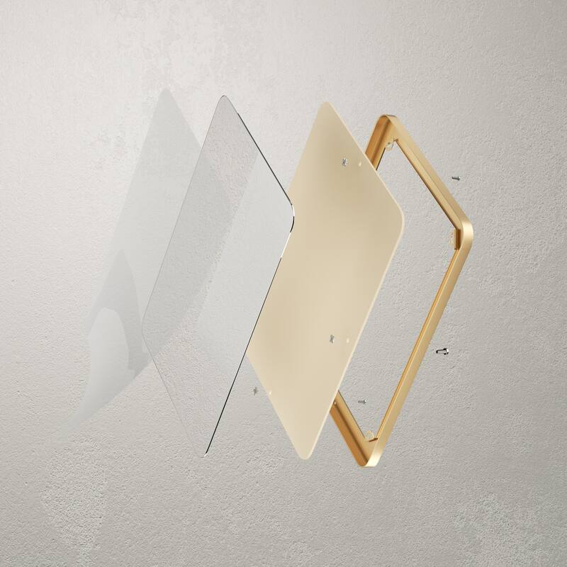 Modern Rectangle Bathroom Vanity Mirror with Metal Frame and Round Corners for Vertical/Horizontal