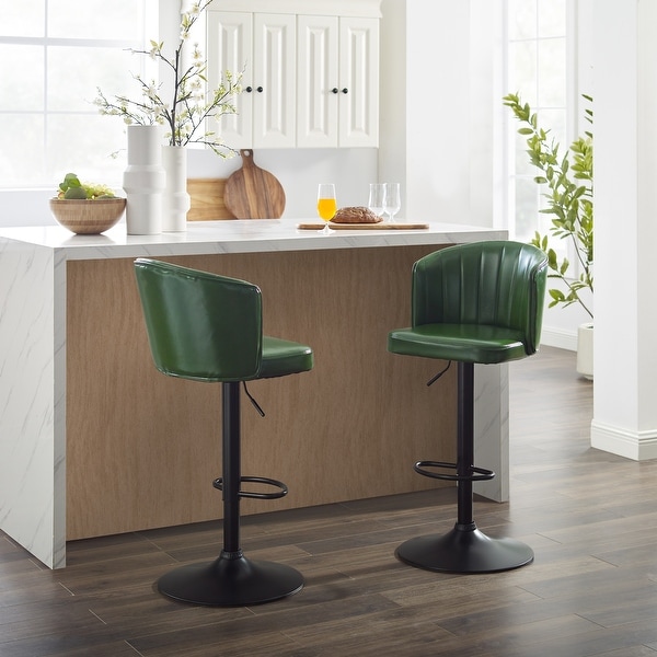 Art Leon Faux Leather Adjustable Height Swivel Barstool. Opens flyout.