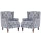 Upholstered Nailhead Trim Armchair Wingback Accent Chairs Set of 2