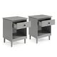 preview thumbnail 16 of 31, Walker Edison Bullrushes 1-Drawer Solid Wood Nightstand (Set of 2)