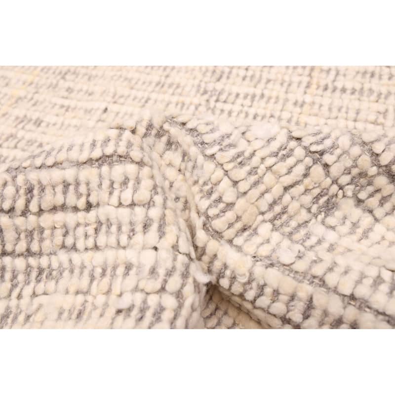 ECARPETGALLERY Hand-knotted Looma Cream Wool Rug - 8'0 x 10'3