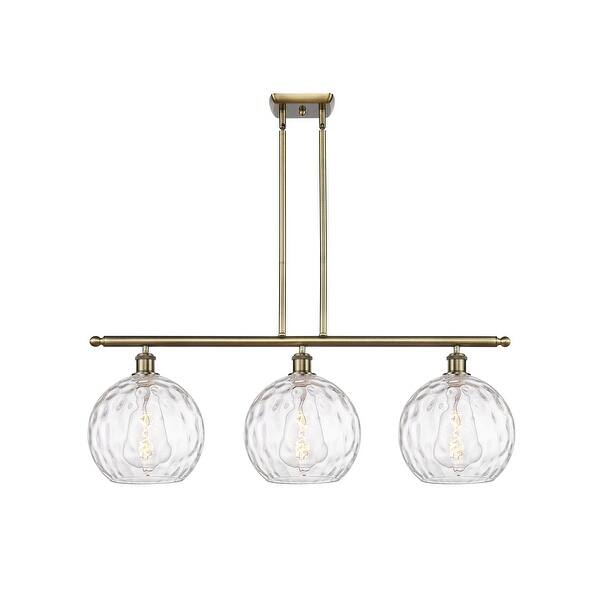 slide 2 of 23, Innovations Lighting Athens Water Glass 3 Light 37" Stem Hung Island Light