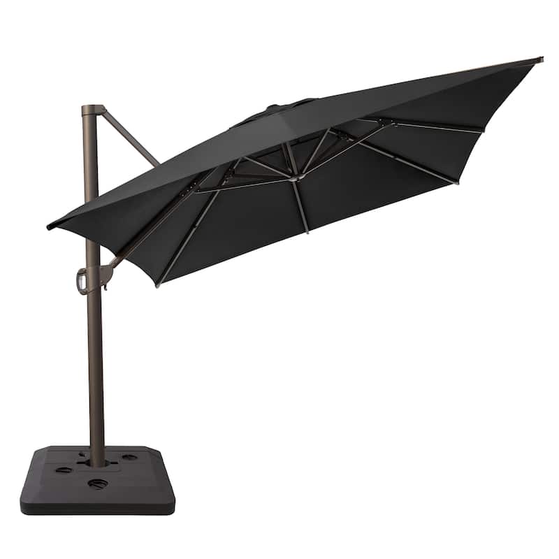 13 ft x 10 ft Outdoor Aluminum Patio Cantilever Offset Umbrella with Base