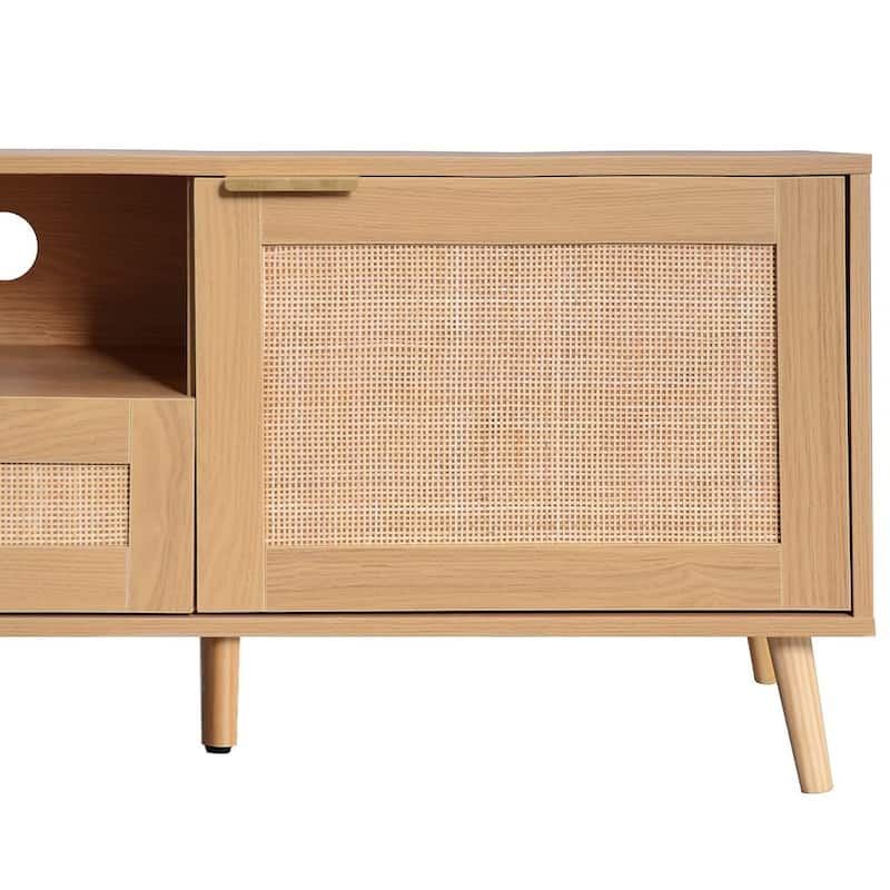 Farmhouse Style Rattan TV Stand for Living room