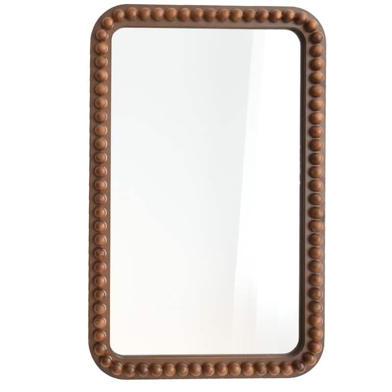 COZAYH Distressed Wood Frame Accent Mirror, Rustic Farmhouse Style Decorative Wall Mirror